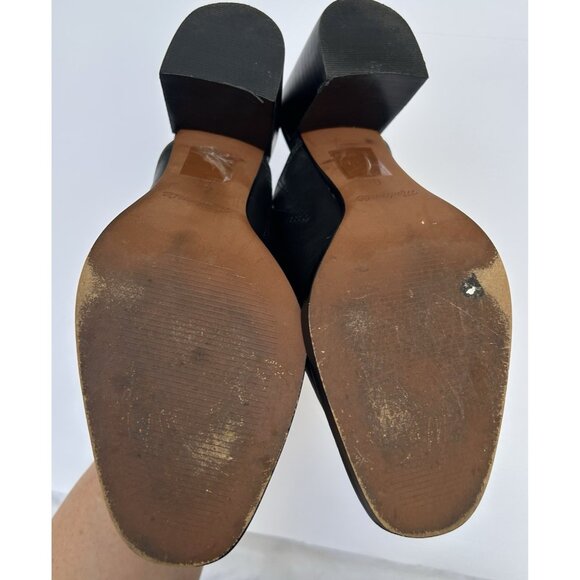 Madewell The Macarro Mule True Black Leather Heeled Slides Womens Size 6 Slip-on - Picture 8 of 11